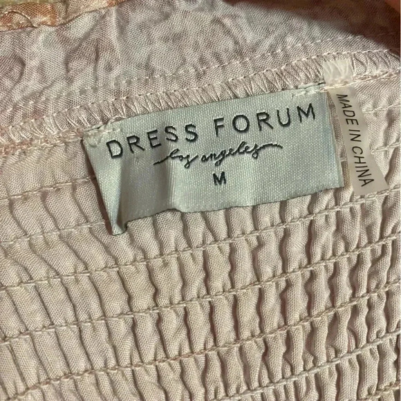 NWOT Urban Outfitters Smocked Off The Shoulder Midi Dress Pink Women’s Medium - Picture 14 of 16